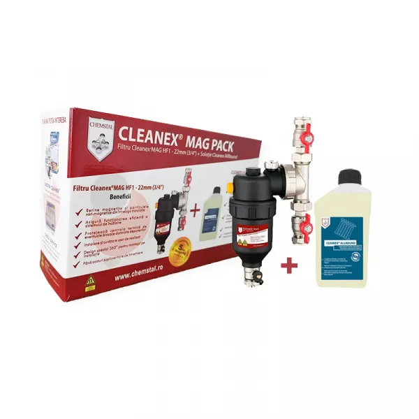 Solutii chimice - Filtru Cleanex Mag HF1 22mm + Solutie Cleanex Allround, bricolajmarket.ro