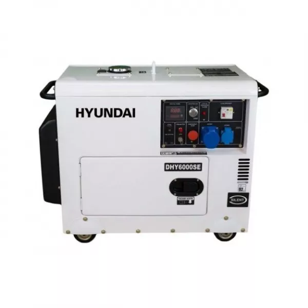 Generatoare de curent - Generator de curent monofazat cu motor diesel HYUNDAI DHY6000SE, bricolajmarket.ro