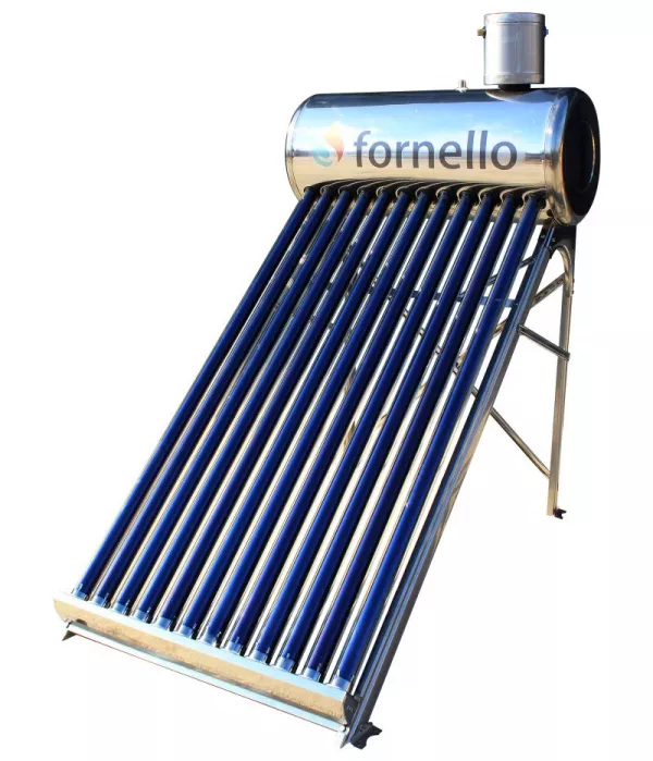 Panouri solare nepresurizate - Panou solar apa calda inox 100 litri cu 12 tuburi vidate, nepresurizat Fornello, bricolajmarket.ro