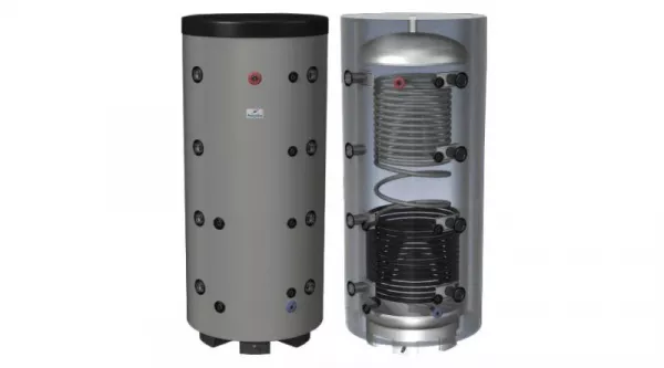 Boiler Indirect cu Acumulare - Rezervor de acumulare cu 2 serpentine, 750L, Hajdu, bricolajmarket.ro