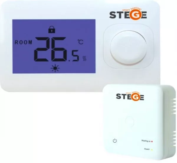 Termostate - Termostat electronic pentru centrala, LCD, STEGE wireless WT100 RF, bricolajmarket.ro
