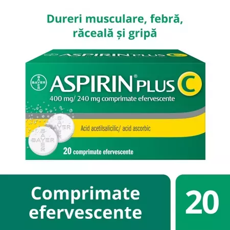 Aspirin plus C 400 mg * 20  comprimate efervescente