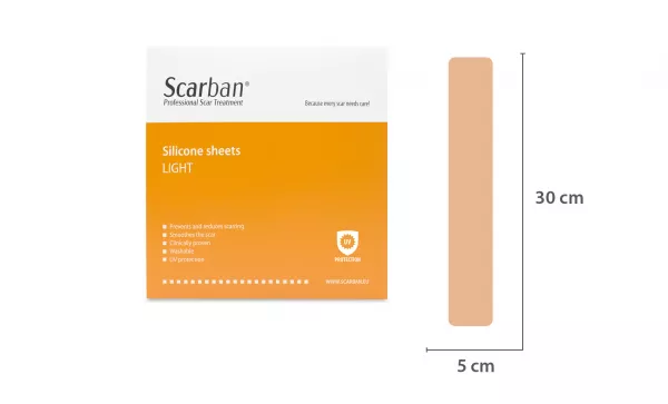 Plasture elastic cu silicon Scarban Light  UPF50 5x30 cm, lavabil * 1 bucata