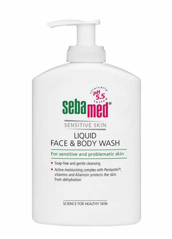Sebamed Sensitive Skin Lichid dermatologic de curățare pentru față și corp * 300 ml