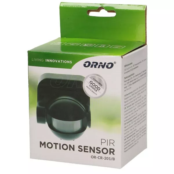 Senzor de miscare ORNO OR-CR-201/B, reglabil vertical 180 °, IP44