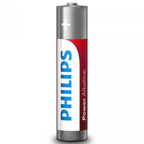 Baterie Philips Power Alkaline LR03P12W/10, tip AAA, 1.5V, set 12 bucati