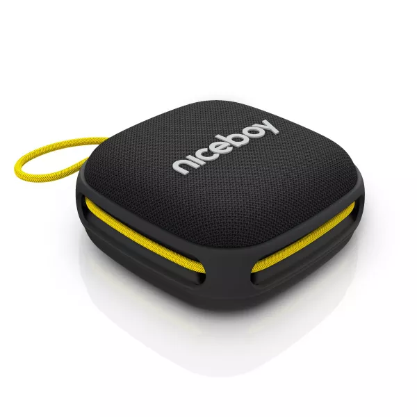 Boxa portabila Niceboy Raze Mini 4, Wireless, 5W, Bluetooth 5.0, Microfon, FM, IPX5, MaxxBass, autonomie pana la 8 ore, incarcare USB-C, negru