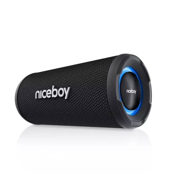 Boxa portabila Niceboy Raze Origin 5, Wireless, 20W, Bluetooth 5.3, Microfon, USB, AUX, SD, IPX7, MaxBass, autonomie pana la 20 ore, incarcare USB-C, negru
