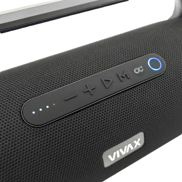 Boxa portabila Vivax BS-260, Bluetooth, USB, FM, 60W, 3600 mAh, IPX5, microfon incorporat, negru