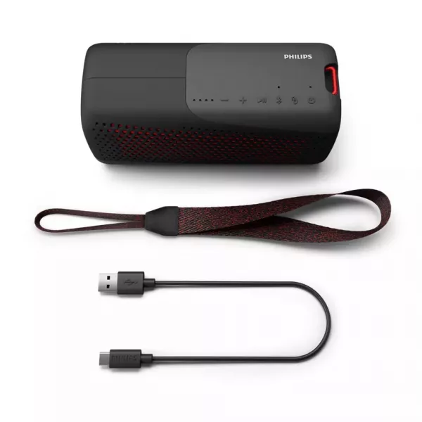 Boxa portabila wireless Philips TAS4807B/00, Bluetooth, 10W, redare 12 h, microfon, IP67, negru