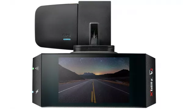 Camera auto DVR Xblitz V2 Professional, Full HD, unghi de filmare 150°, senzor G, Wi-Fi, GPS, suport magnetic, touchscreen, Negru