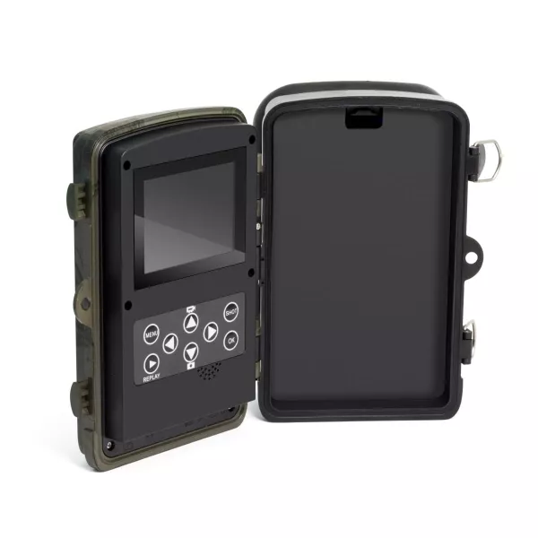 Camera de supraveghere Wildcam Technaxx TX-69, FullHD 1080p, ecran TFT LCD 2.4", senzor PIR, IR, IP56, microSD, microfon, difuzor, 8xAA/6V 1.5A, camuflaj