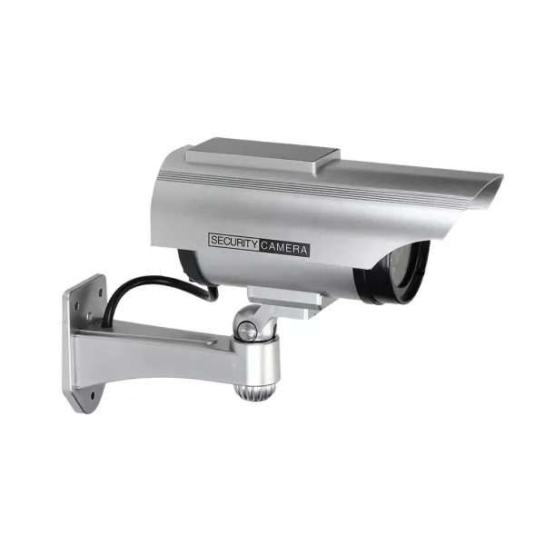 Camera supraveghere dummy CCTV ORNO OR-AK-1207/G, LED intermitent, panou solar, gri