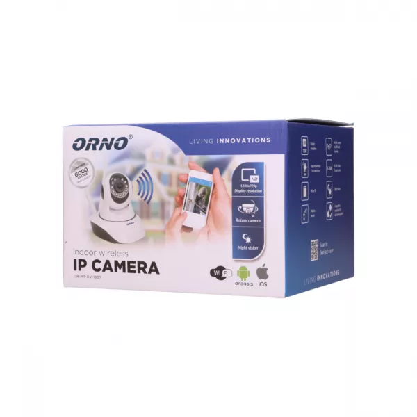 Camera wireless IP ORNO OR-MT-GV-1807, interior, HD, 5V, IP20, vedere de noapte, alb