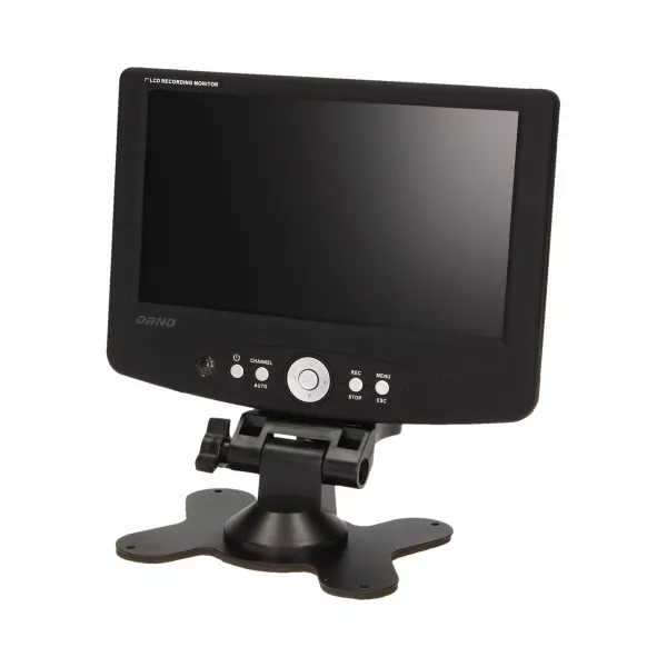 Kit supraveghere video ORNO OR-MT-JX-1802, 2 camere, LED-uri IR, IP65, LCD TFT 7 ", 3 moduri de inregistrare, senzor miscare, slot card SD / Mini SD, telecomanda, negru