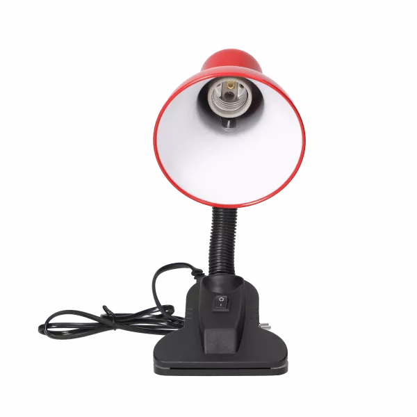 Lampa de birou VIRONE LATSA DL-3/R, E27, 40 W, IP20, brat flexibil cu clema, cablu 1 m, otel + plastic, negru/rosu