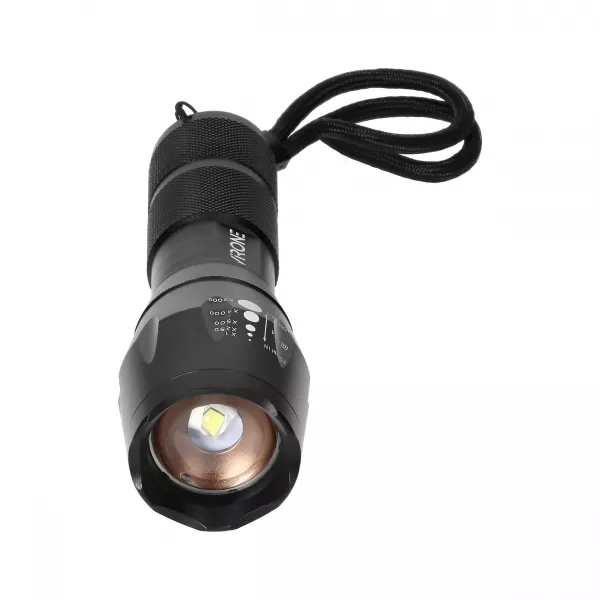 Lanterna LED VIRONE LT-5, 10W, 800 lm, 3 x AAA, 5 moduri de lucru, zoom negru