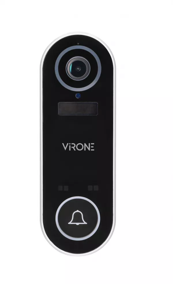 Sonerie video wireless VIRONE VDB-1, pentru o familie, FullHD, slot card SD, 80 m, Tuya Smart, 230V, 60 tonuri, senzor de miscare, IP65, negru/alb