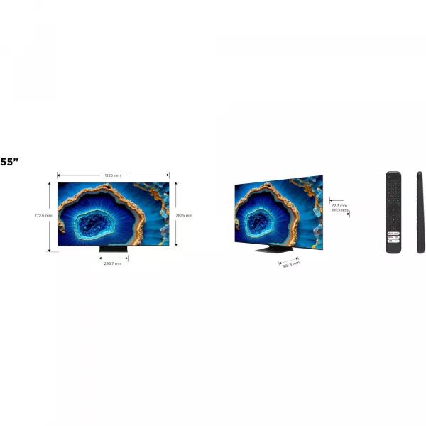 Televizor TCL MiniLed 50C805, 126 cm, Smart Google TV, 4K Ultra HD, 100hz, Clasa G (Model 2023)