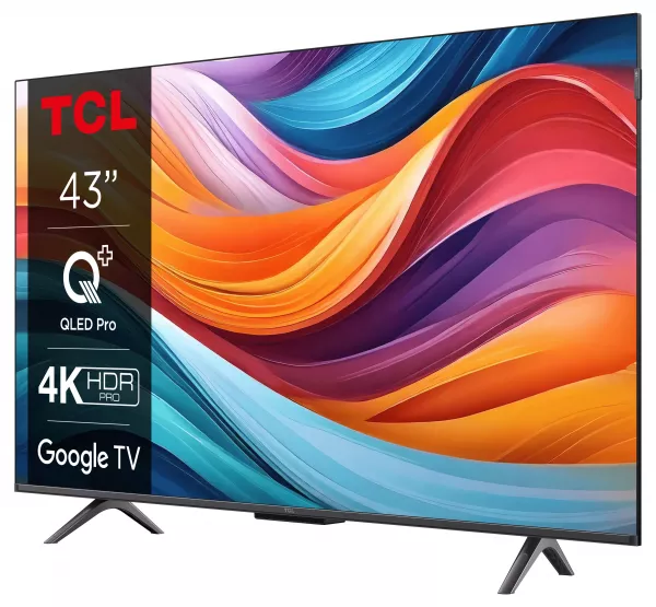 Televizor TCL QLED 43T7B, 108 cm, Smart Google TV, 4K Ultra HD, Clasa F
