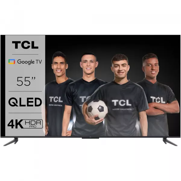 Televizor TCL QLED 55C645, 139 cm, Smart Google TV, 4K Ultra HD, Clasa G
