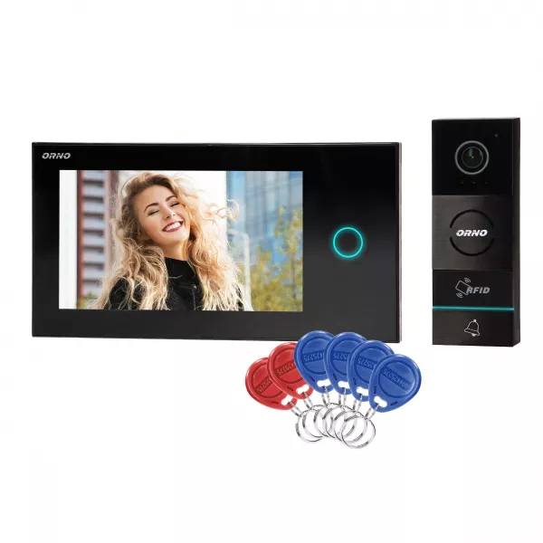 Videointerfon pentru o familie APPOS ORNO OR-VID-WI-1068/B, aplicatie mobil, color, monitor ultra-plat LCD 7