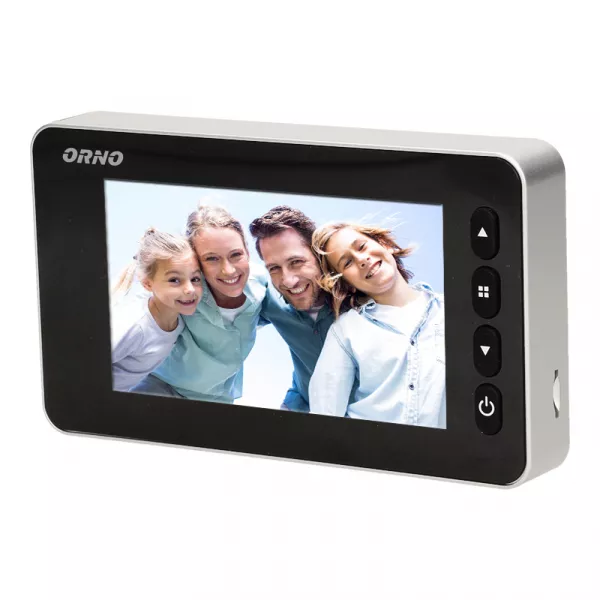Vizor electronic ORNO OR-WIZ-1106, LCD 4.3'', senzor de miscare, sonerie, functie de inregistrare, cititor de carduri SD, memorie, iluminare nocturna, negru/argintiu