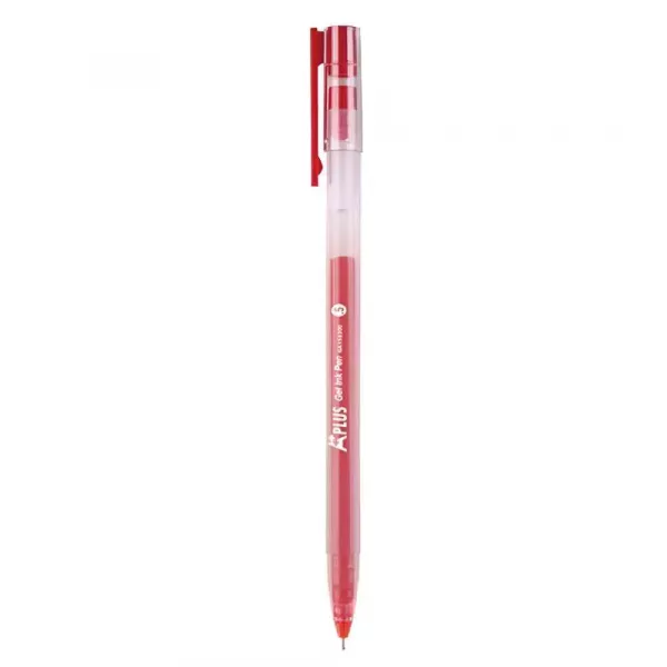 Pix cu gel cu capac corp plastic scriere rosie A PLUS GA1583
