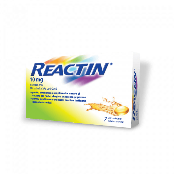 Reactin 10 mg x 7 capsule moi (MCNEIL) Pret 14,50 RON