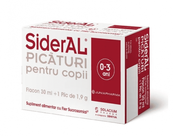 SiderAL Picaturi pentru copii flacon x 30 ml + plic x 1,9 grame ...