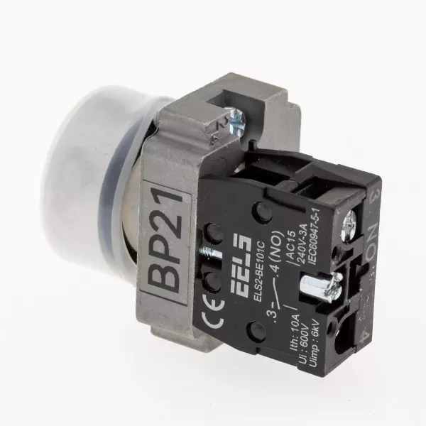 Buton negru cu revenire si protectie de cauciuc ELS2-BP21 1xNO, 3A/240V AC IP65