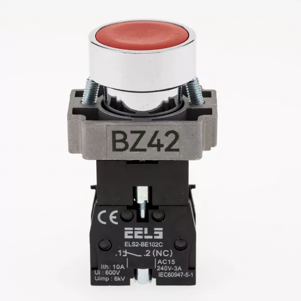 Buton rosu cu autoblocare ELS2-BZ42 1xNC, 3A/240V AC