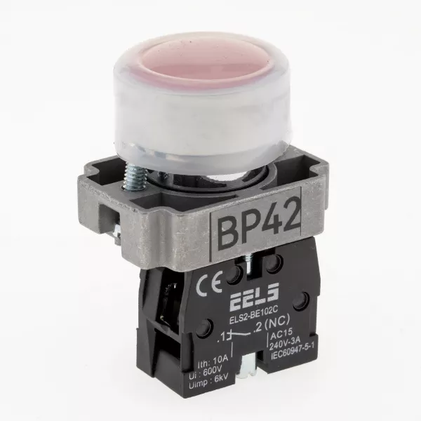 Buton rosu cu revenire si protectie de cauciuc ELS2-BP42 1xNC, 3A/240V AC IP65