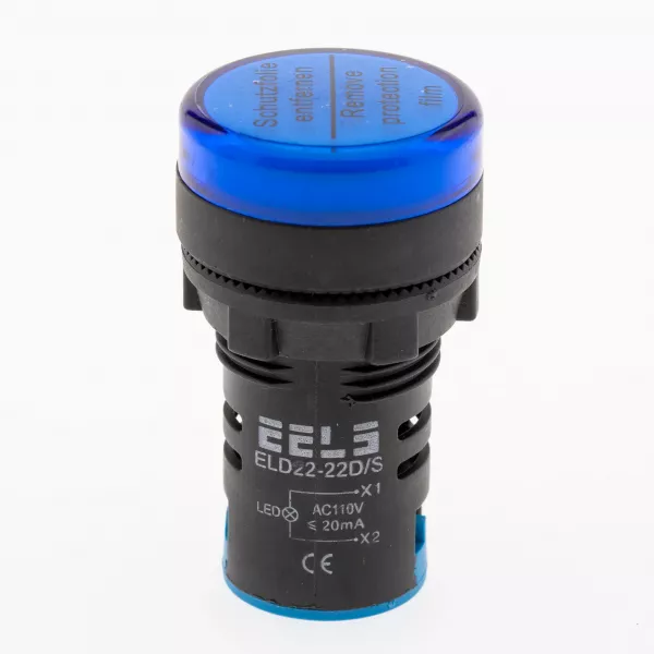 Lampa led prezenta tensiune Ø22mm ELD22-22D/S albastru 110V AC