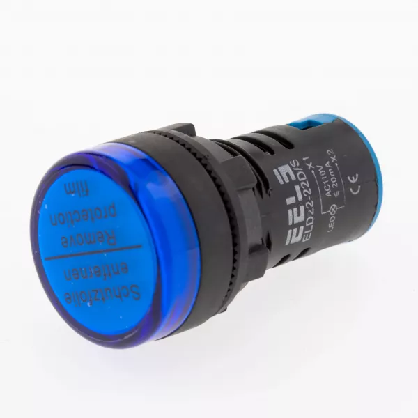 Lampa led prezenta tensiune Ø22mm ELD22-22D/S albastru 110V AC