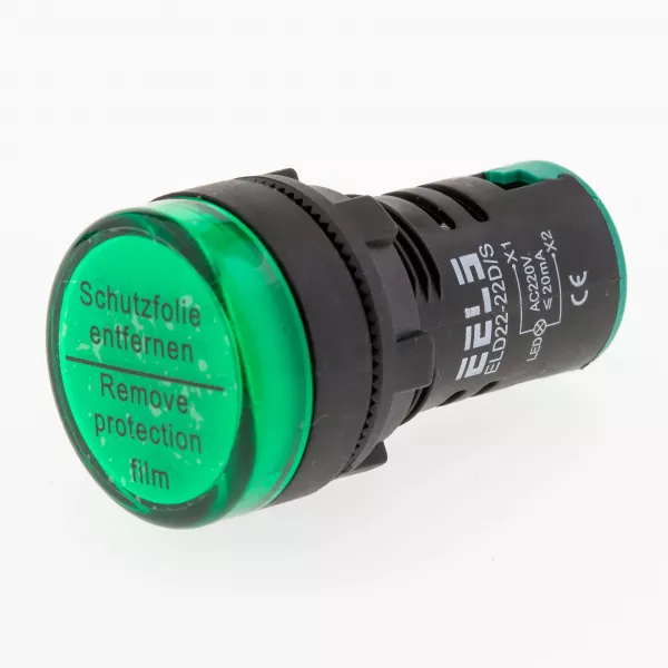 Lampa led prezenta tensiune Ø22mm ELD22-22D/S verde 220V AC