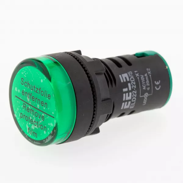 Lampa led prezenta tensiune Ø22mm ELD22-22D/S verde 110V AC