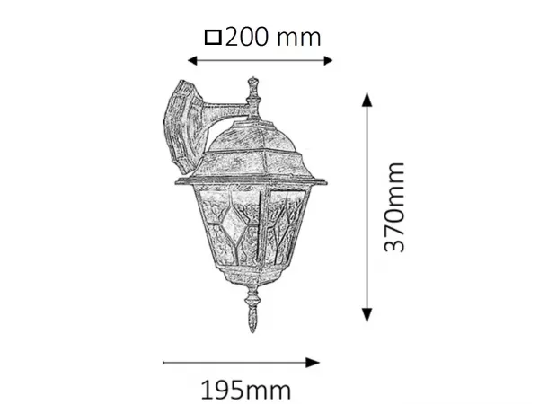 Lampa de perete monaco pt exterior tiff antic 8181 | inclus timbru  verde 0.45lei