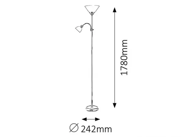 Lampa de podea action argint portocaliu 4026 | inclus timbru  verde 1.00lei