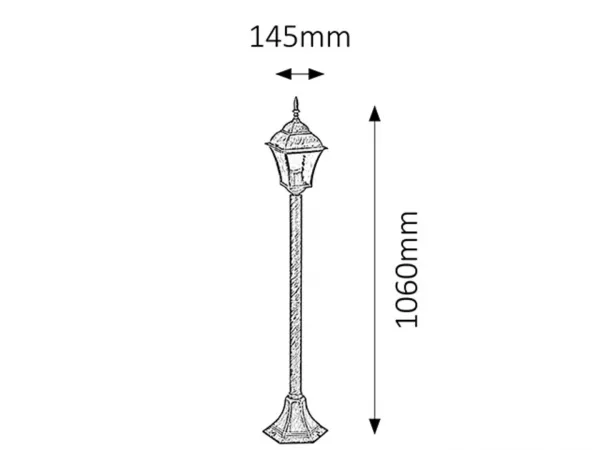 Lampadar Lampa de podea toscana antic gold 60W 8395 | inclus timbru  verde 1.00lei