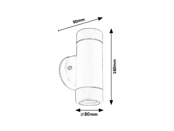 Aplica exterior Medina GU 2X10W wht 8837|inclus timbru verde 0.4 lei