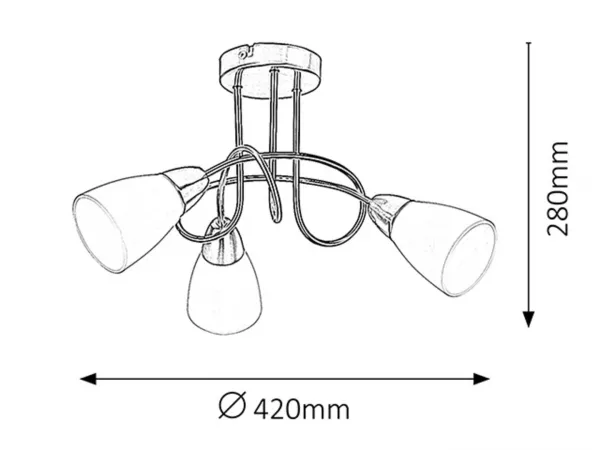 Plafoniera Polla ceiling lamp, 3*E14/40W chrome 6078 | inclus timbru  verde 0.45lei