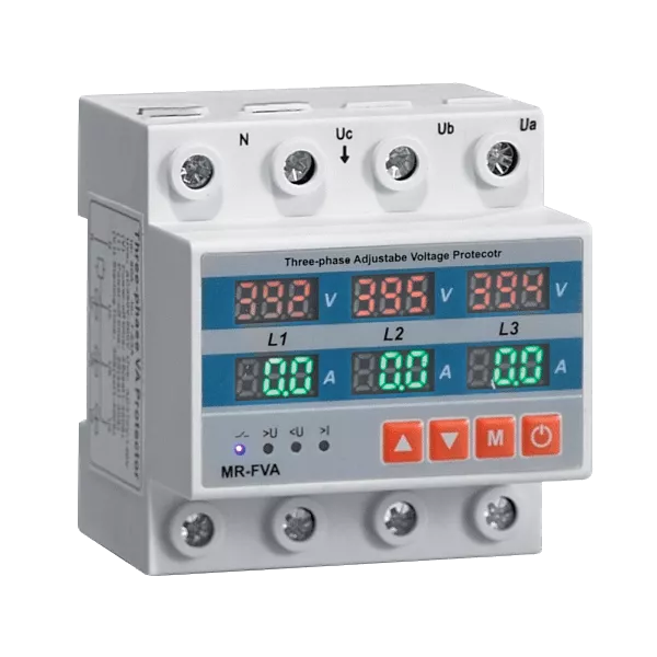 Releu digital trifazic de monitorizare si protecție tensiune minimă și maximă MN4 1-63A 400V AC