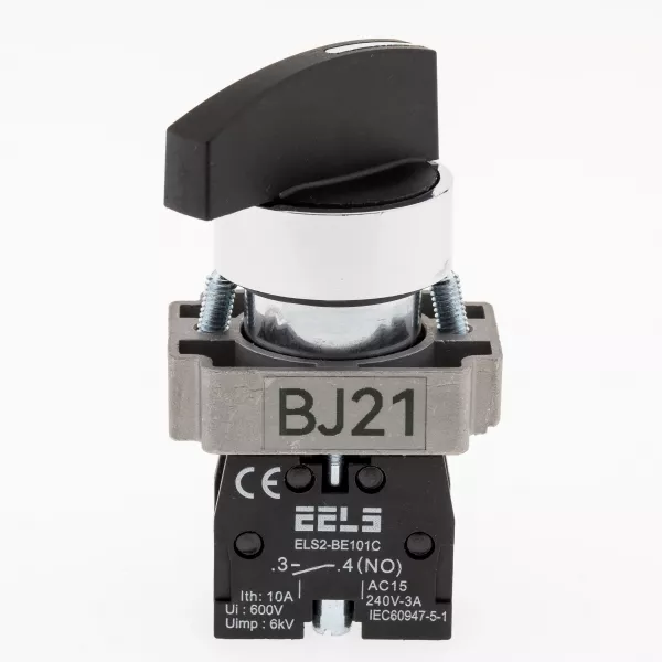 Selector 2 pozitii cu retinere maner alungit  ELS2-BJ21 1xNO, 3A/240V AC