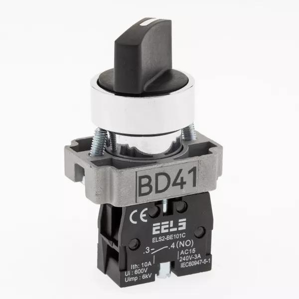 Selector 2 pozitii cu revenire maner normal  ELS2-BD41 1xNO, 3A/240V AC