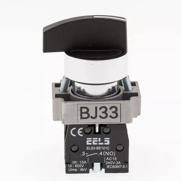 Selector 3 pozitii cu retinere maner alungit  ELS2-BJ33 2xNO, 3A/240V AC