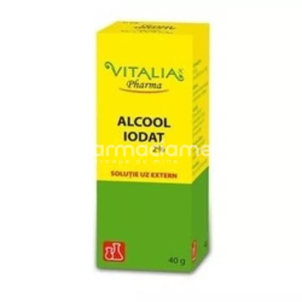 Alcool iodat 2 %, dezinfectant local, antiseptic, antimicrobian, antifungic, 40g, Vitalia Pharma