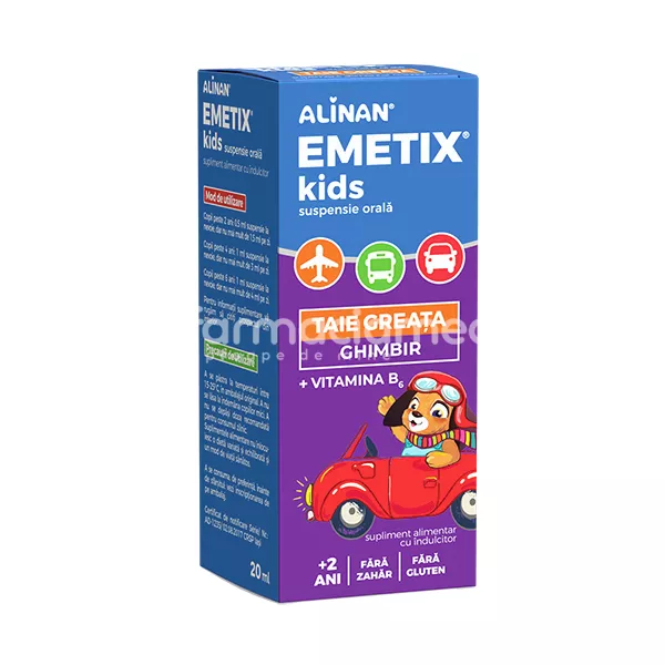 Alinan Emetix Kids suspensie orala, 20 ml, Fiterman Pharma, [],farmaciamea.ro