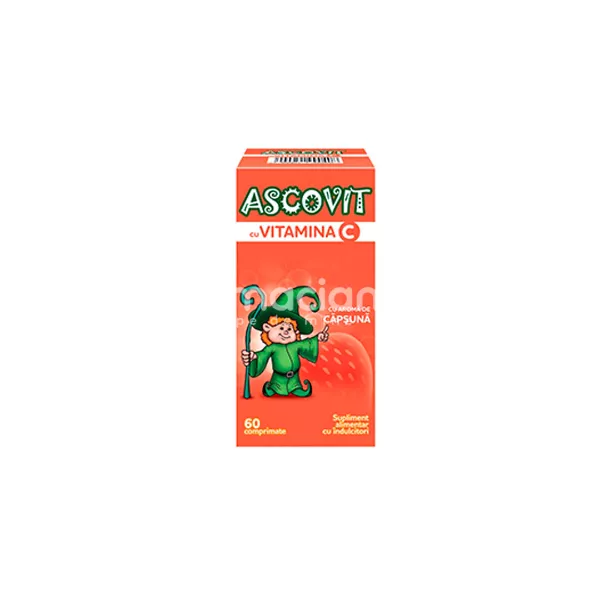 Ascovit Capsuni 100mg, 60 comprimate masticabile Omega Pharma