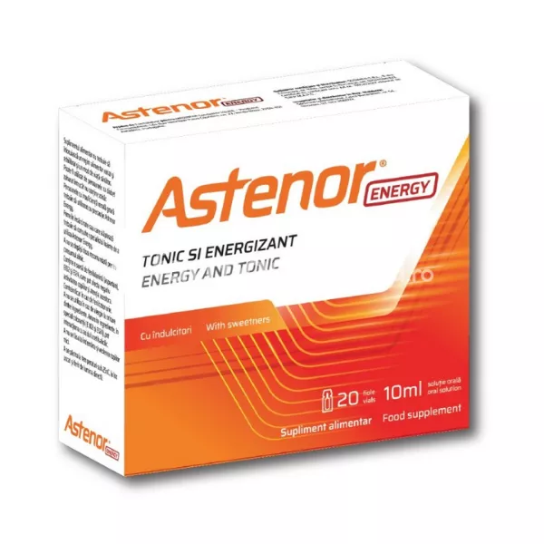 Astenor Energy recomandat in perioadele de stres si convalescenta,  combate stresul si oboseala, 20fiole, Biessen Pharma